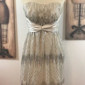 Off White sequin strapless  dress